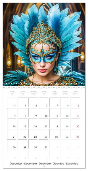 Produktbild: Masks from the realm of fantasy (Wall Calendar 2026 12 &times; 12 Inch) CALVENDO 12 Month Wall Calendar