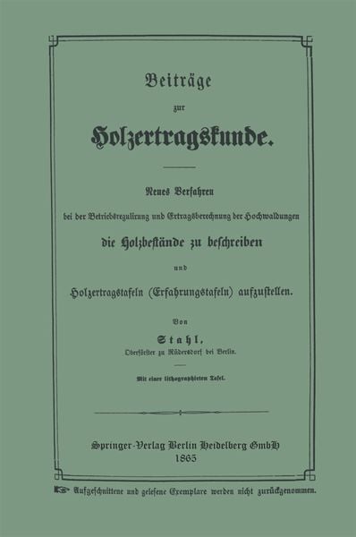Produktbild: Beitr&auml;ge zur Holzertragskunde