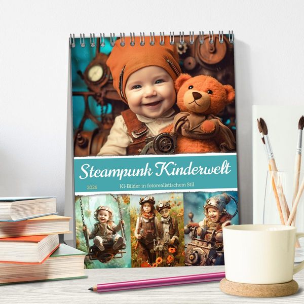 Produktbild: Steampunk Kinderwelt (Tischkalender 2026 DIN A5 hoch), CALVENDO Monatskalender
