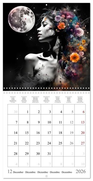 Produktbild: Silhouettes myst&eacute;rieuses (Calendrier mural carr&eacute; 2026 30x30 cm) Calendrier double avec une page pour vos prises de notes