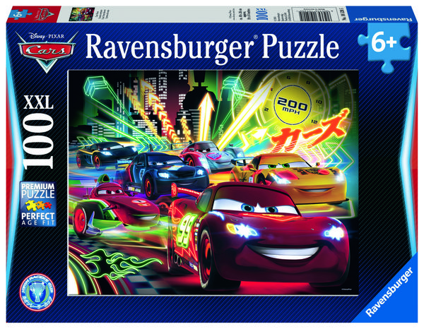Produktbild: Puzzle Ravensburger DCA: Cars Neon 100 Teile XXL