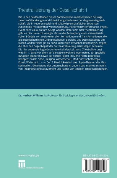 Produktbild: Theatralisierung der Gesellschaft