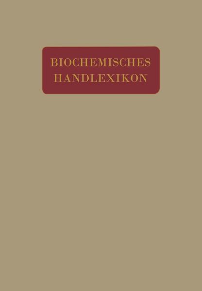 Produktbild: Biochemisches Handlexikon