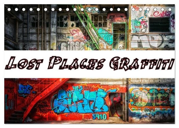 Produktbild: Lost Places Graffiti (Tischkalender 2026 DIN A5 quer), CALVENDO Monatskalender