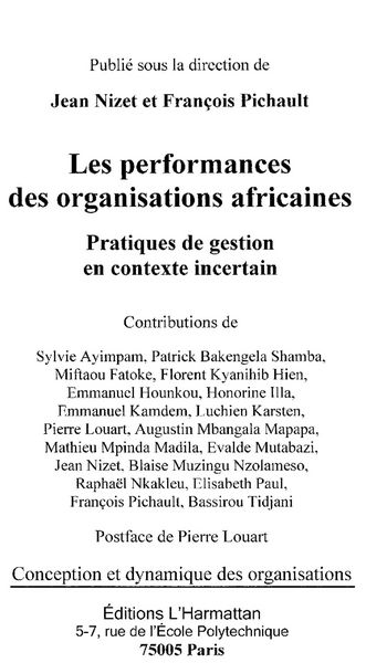 Produktbild: Performances organisations africaines