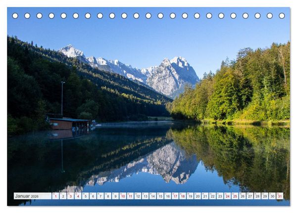 Produktbild: Urlaub in der Zugspitz Region (Tischkalender 2026 DIN A5 quer), CALVENDO Monatskalender
