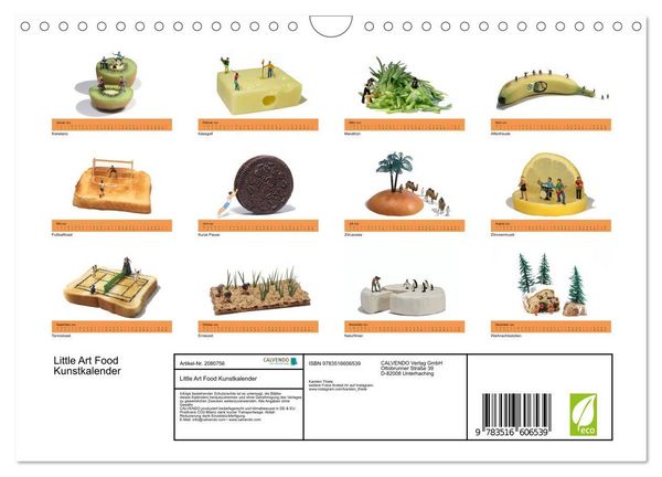 Produktbild: Little Art Food Kunstkalender (Wandkalender 2026 DIN A4 quer), CALVENDO Monatskalender