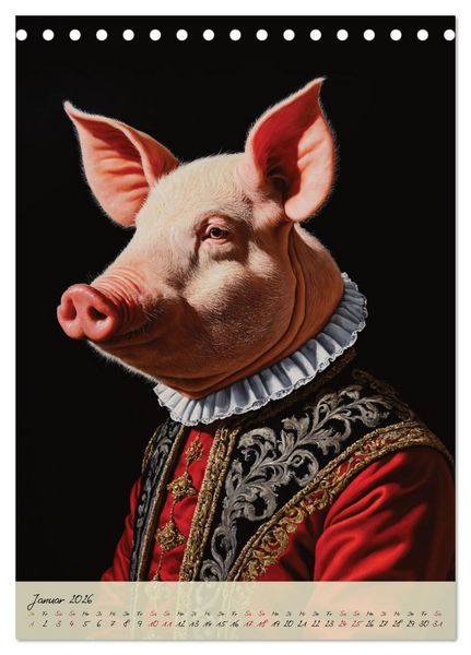 Produktbild: Barocke Tierportraits - Kunst und Klassik (Tischkalender 2026 DIN A5 hoch), CALVENDO Monatskalender