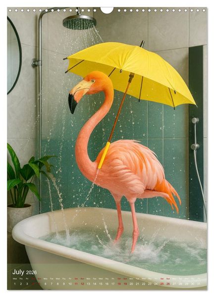 Produktbild: Funny Bathroom Moments &ndash; Animals with Style and Bubbles (Wall Calendar 2026 DIN A3 portrait), CALVENDO 12 Month Wall Calendar