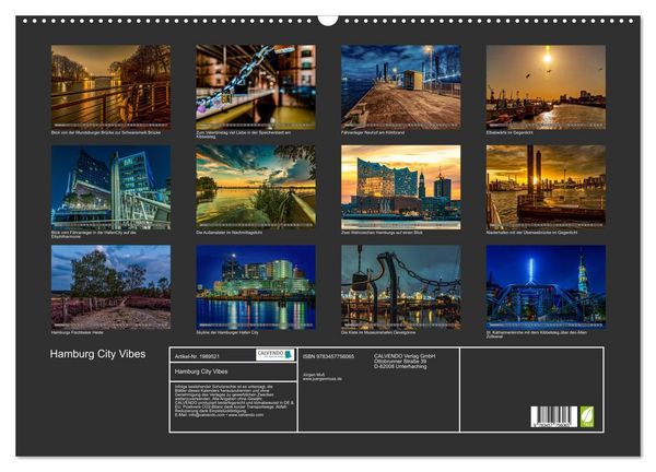 Produktbild: Hamburg City Vibes (Wandkalender 2026 DIN A2 quer), CALVENDO Monatskalender