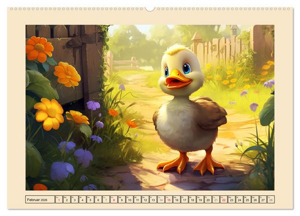 Produktbild: Lustige Enten. Niedlich und farbenfroh (hochwertiger Premium Wandkalender 2026 DIN A2 quer), Kunstdruck in Hochglanz