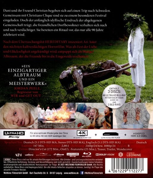 Produktbild: Midsommar - Das B&ouml;se wird ans Licht kommen (+ Blu-ray 2D Kinofassung + Blu-ray 2D Director's Cut)