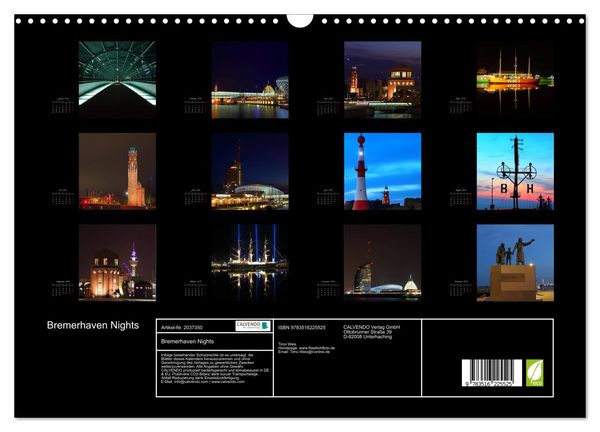 Produktbild: Bremerhaven Nights (Wandkalender 2026 DIN A3 quer), CALVENDO Monatskalender