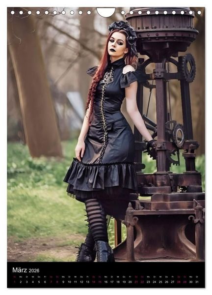 Produktbild: Gothic Kalender - Ein Jahr voller Gothic-Mystik und Eleganz (Wandkalender 2026 DIN A4 hoch), CALVENDO Monatskalender