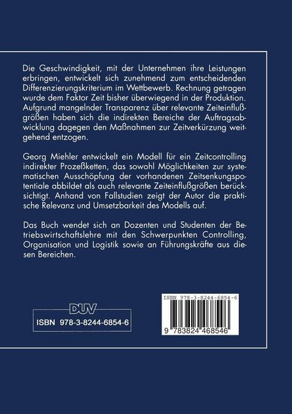 Produktbild: Zeitcontrolling indirekter Proze&szlig;ketten