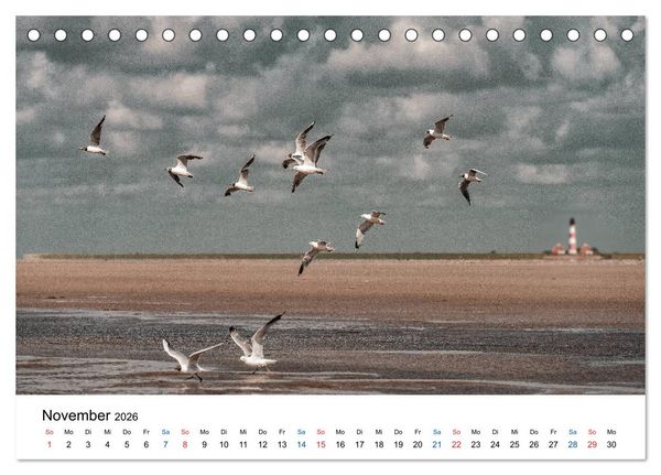 Produktbild: Lichtstimmungen in Sankt Peter-Ording (Tischkalender 2026 DIN A5 quer), CALVENDO Monatskalender