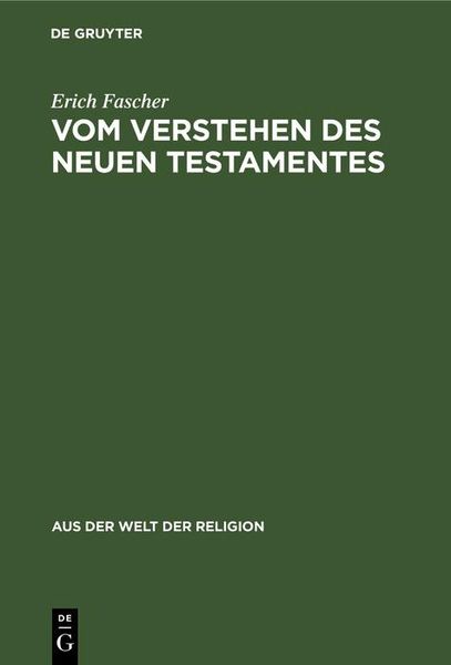 Produktbild: Vom Verstehen des Neuen Testamentes