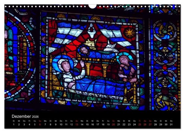 Produktbild: Bilder aus Licht - Notre Dame de Chartres (Wandkalender 2026 DIN A3 quer), CALVENDO Monatskalender
