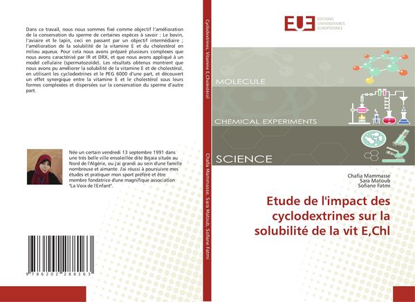 Produktbild: Etude de l'impact des cyclodextrines sur la solubilit&eacute; de la vit E,Chl