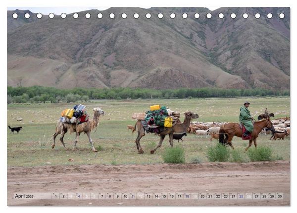 Produktbild: Pferde und Reiter der Mongolei (Tischkalender 2026 DIN A5 quer), CALVENDO Monatskalender