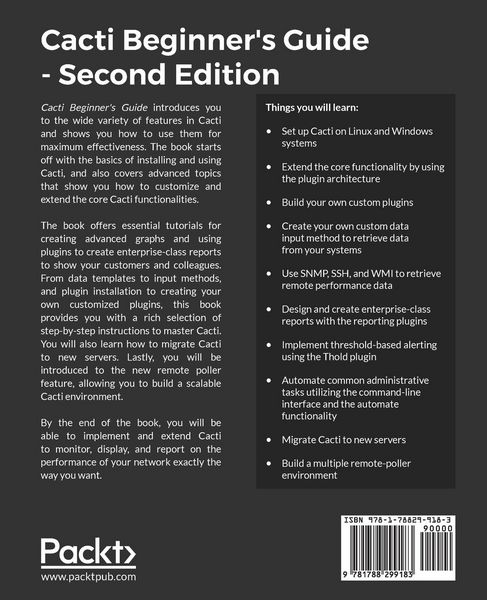 Produktbild: Cacti Beginner's Guide, Second Edition