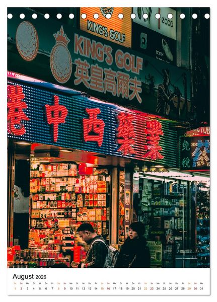 Produktbild: Hongkong Street live (Tischkalender 2026 DIN A5 hoch), CALVENDO Monatskalender
