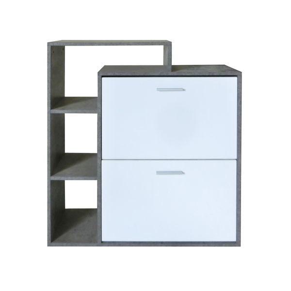 HTI-Living Schuhschrank Lisa Beton-Weiß Schuhschrank Lisa Beton-Weiß
