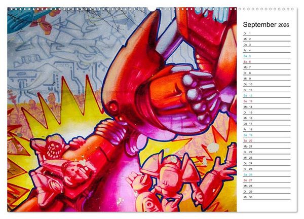 Produktbild: Dresden Graffiti (hochwertiger Premium Wandkalender 2026 DIN A2 quer), Kunstdruck in Hochglanz