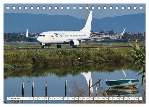 Produktbild: Flugzeuge auf Korfu (Tischkalender 2027 DIN A5 quer), CALVENDO Monatskalender