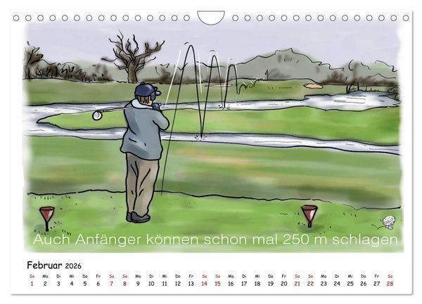 Produktbild: Golfkalender f&uuml;r Anf&auml;nger und alle die Spa&szlig; am Golfen haben (Wandkalender 2026 DIN A4 quer), CALVENDO Monatskalender