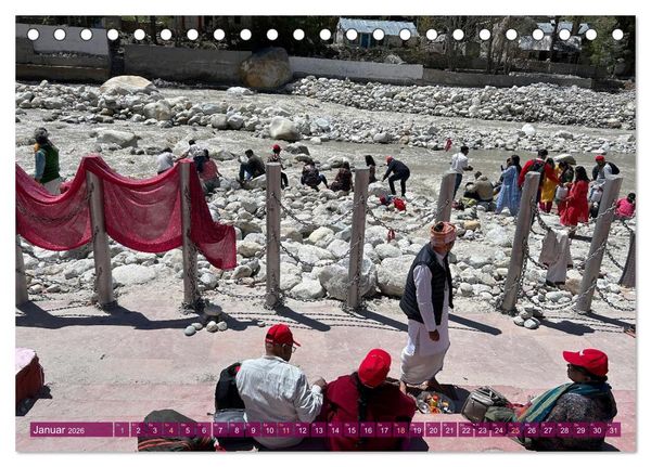 Produktbild: Char Dham - hinduistische Pilgerreise im Himalaya (Tischkalender 2026 DIN A5 quer), CALVENDO Monatskalender
