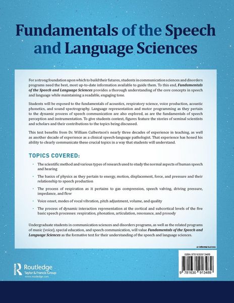Produktbild: Fundamentals of the Speech and Language Sciences