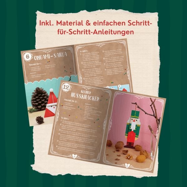 Produktbild: Bastel-Adventskalender f&uuml;r die ganze Familie - Dein kreativer DIY-Adventskalender mit 24 T&uuml;rchen voller Bastel- und Besch&auml;ftigungsideen