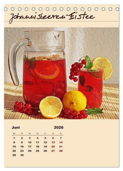 Produktbild: Erfrischender Eistee - Rezeptideen (Tischkalender 2026 DIN A5 hoch), CALVENDO Monatskalender