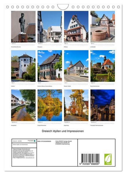 Produktbild: Dreieich Idyllen und Impressionen (Wandkalender 2027 DIN A4 hoch), CALVENDO Monatskalender