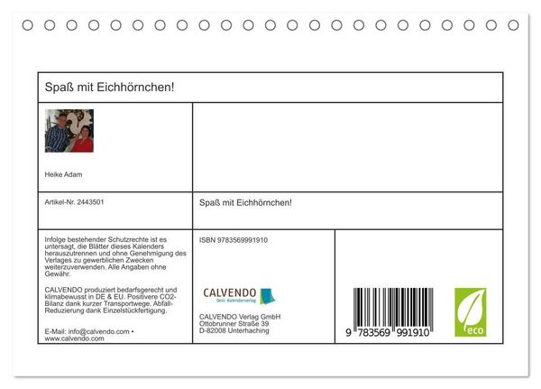 Produktbild: Spa&szlig; mit Eichh&ouml;rnchen! (Tischkalender 2027 DIN A5 quer), CALVENDO Monatskalender
