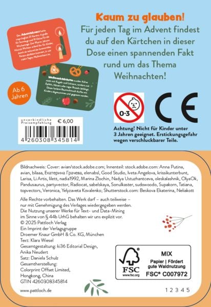 Produktbild: 24 x cooles Weihnachtswissen f&uuml;r Kinder