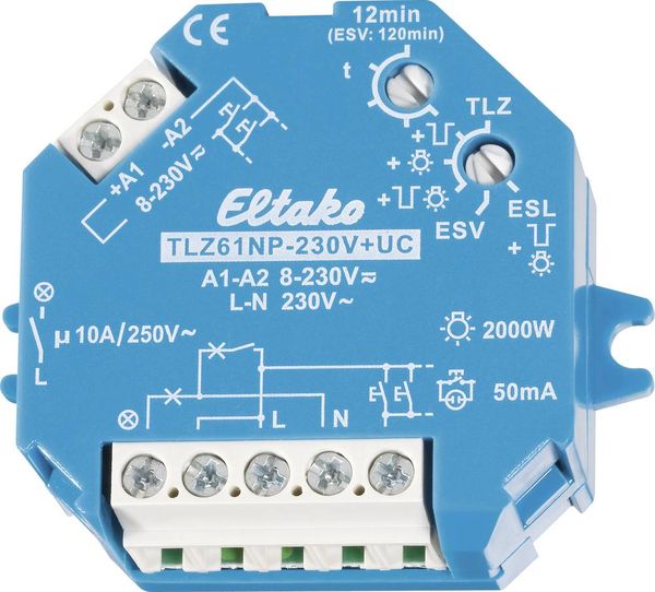 Eltako 61100301 Treppenlichtzeitschalter Unterputz, Einbau 230 V