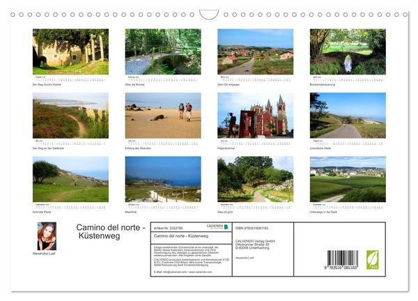 Produktbild: Camino del norte - K&uuml;stenweg (Wandkalender 2026 DIN A3 quer), CALVENDO Monatskalender