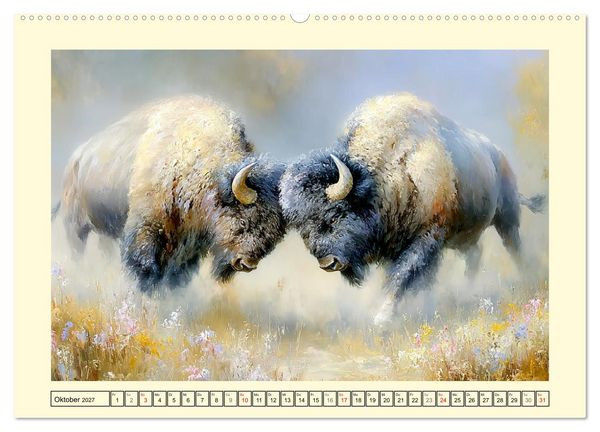 Produktbild: Bisons. Nordamerikas gewaltige Wildrinder (hochwertiger Premium Wandkalender 2027 DIN A2 quer), Kunstdruck in Hochglanz