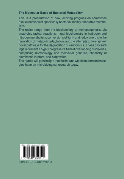 Produktbild: The Molecular Basis of Bacterial Metabolism