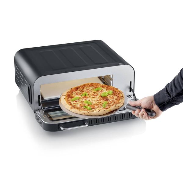 Produktbild: Severin Serico Elektro Pizzaofen mit Display, mit Pizzastein, Timerfunktion Schwarz