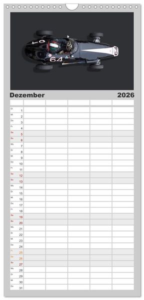 Produktbild: Familienplaner 2026 - Legenden des Rennsports - Formel Junior 1955-1965 mit 5 Spalten (Wandkalender, 21 x 45 cm) CALVENDO