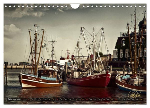 Produktbild: Ostfriesland - die alten H&auml;fen, Vintage-Style (Wandkalender 2026 DIN A4 quer), CALVENDO Monatskalender