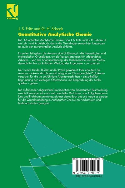 Produktbild: Quantitative Analytische Chemie