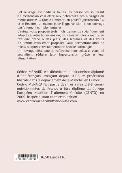 Produktbild: Menus d'automne pour l'hypertension.