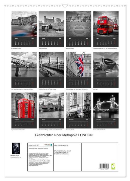 Produktbild: Glanzlichter einer Metropole LONDON (Wandkalender 2026 DIN A2 hoch), CALVENDO Monatskalender