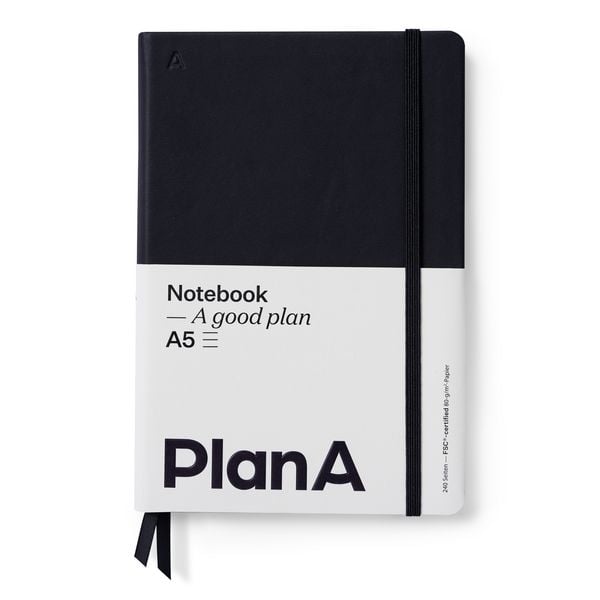 Produktbild: Notizbuch A5 Hardcover Liniert Midnight Black