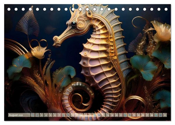 Produktbild: Tiere im Jugendstil - Eine Hommage an die Sch&ouml;nheit des Art Nouveau (Tischkalender 2026 DIN A5 quer), CALVENDO Monatskalender