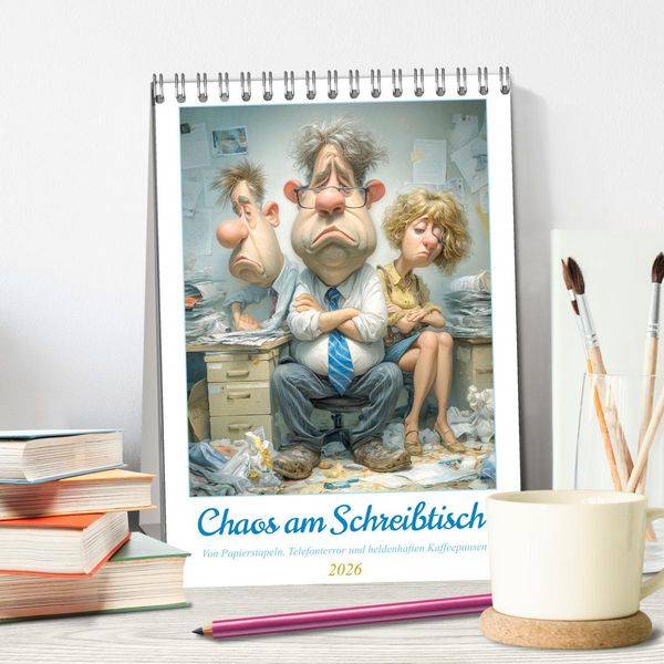 Produktbild: Chaos am Schreibtisch (Tischkalender 2026 DIN A5 hoch), CALVENDO Monatskalender